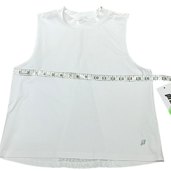 Prince Women’s White Tank Top With Mesh Back, Size S, NWT - Picture 6 of 8
